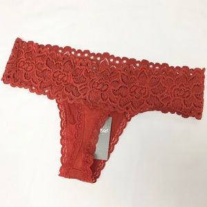 aerie Intimates & Sleepwear - Aerie Shine Thong Undie Rust Lace Waist Sz XS NWT aerie Intimates & Sleepwear - Aerie Shine Thong Undie Rust Lace Waist Sz XS NWT